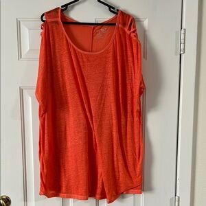 Terra & Sky Orange Relaxed Cut-Out Tank Top